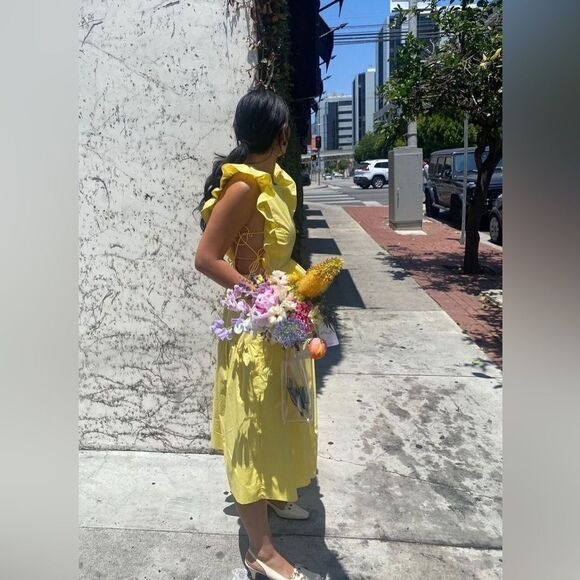 NWT Allina LIU camilla dress in BUTTER YELLOW - Picture 1 of 7